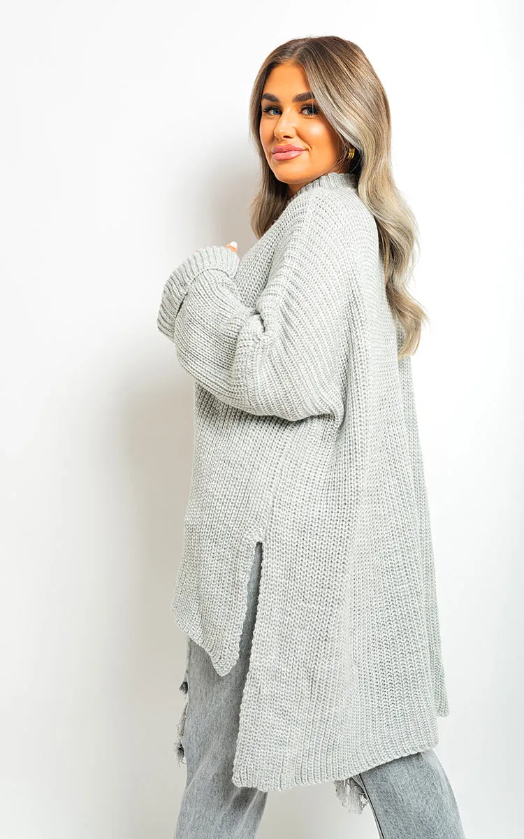 Honor High Neck Oversized Long Sleeve Knitted Jumper