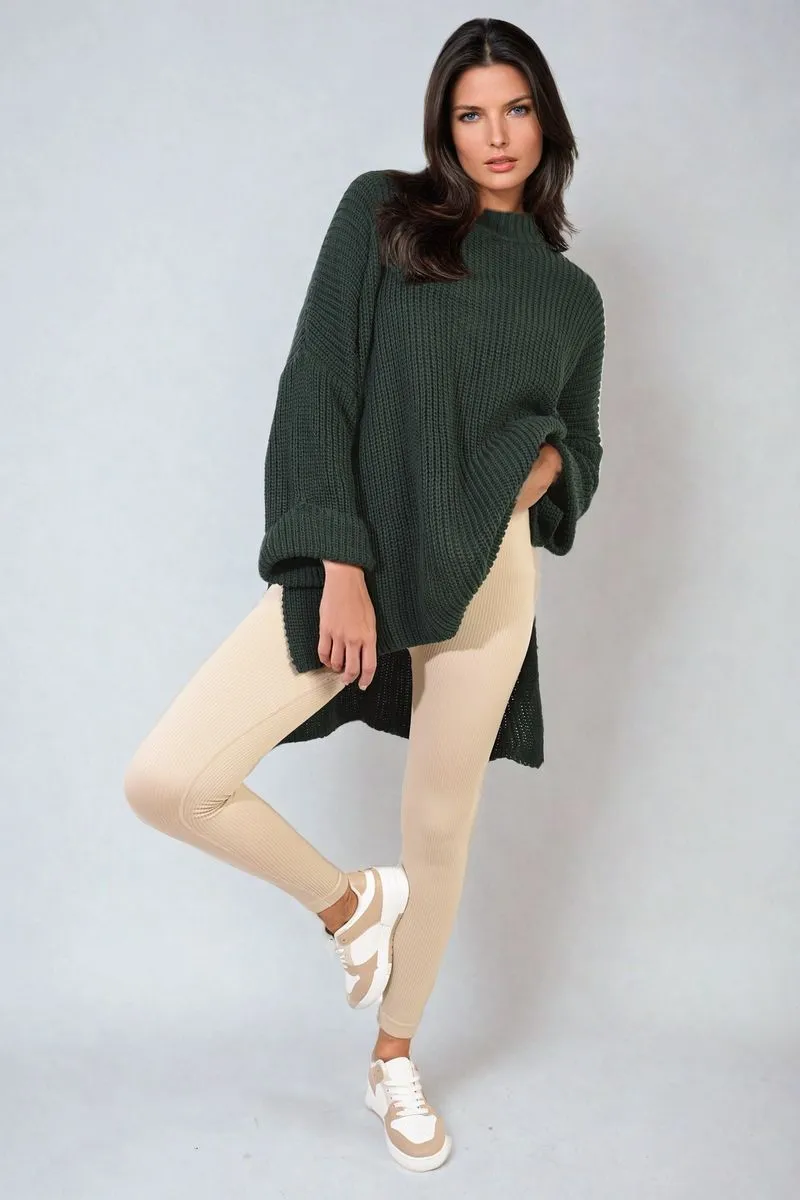 Honor High Neck Oversized Long Sleeve Knitted Jumper