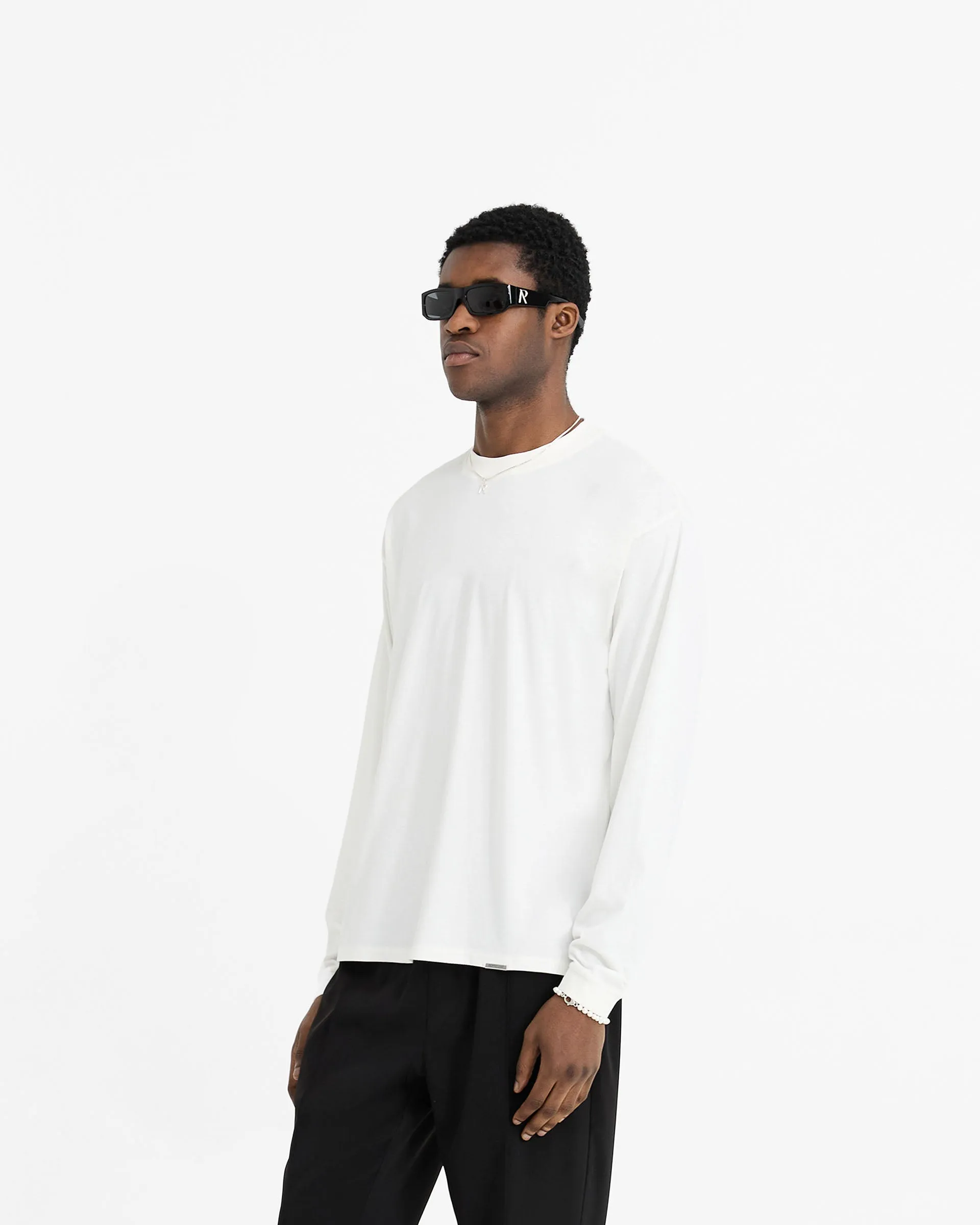 Initial Long Sleeve T-Shirt - Flat White