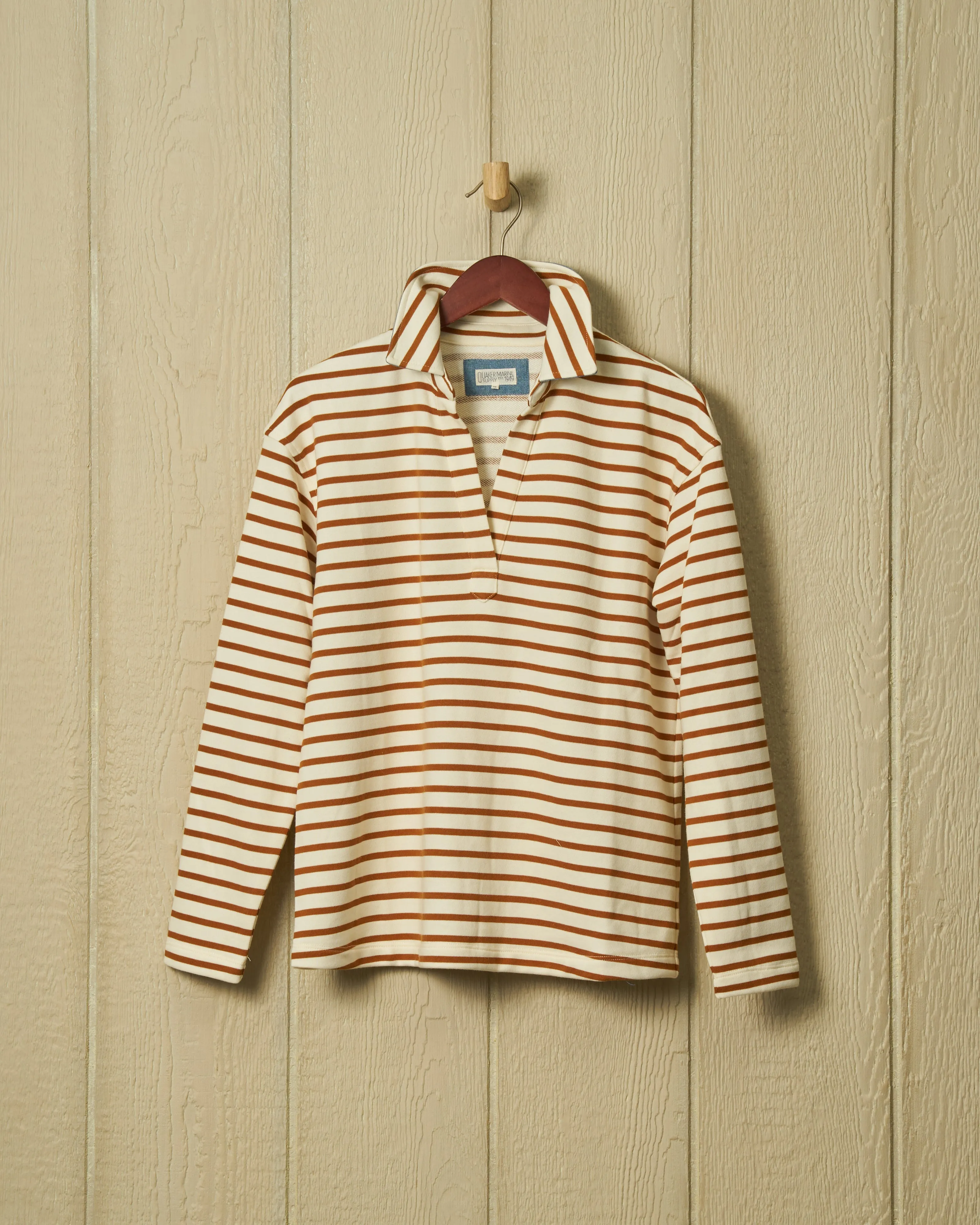 Inlet Pullover in Cream/Acorn Loopback Terry