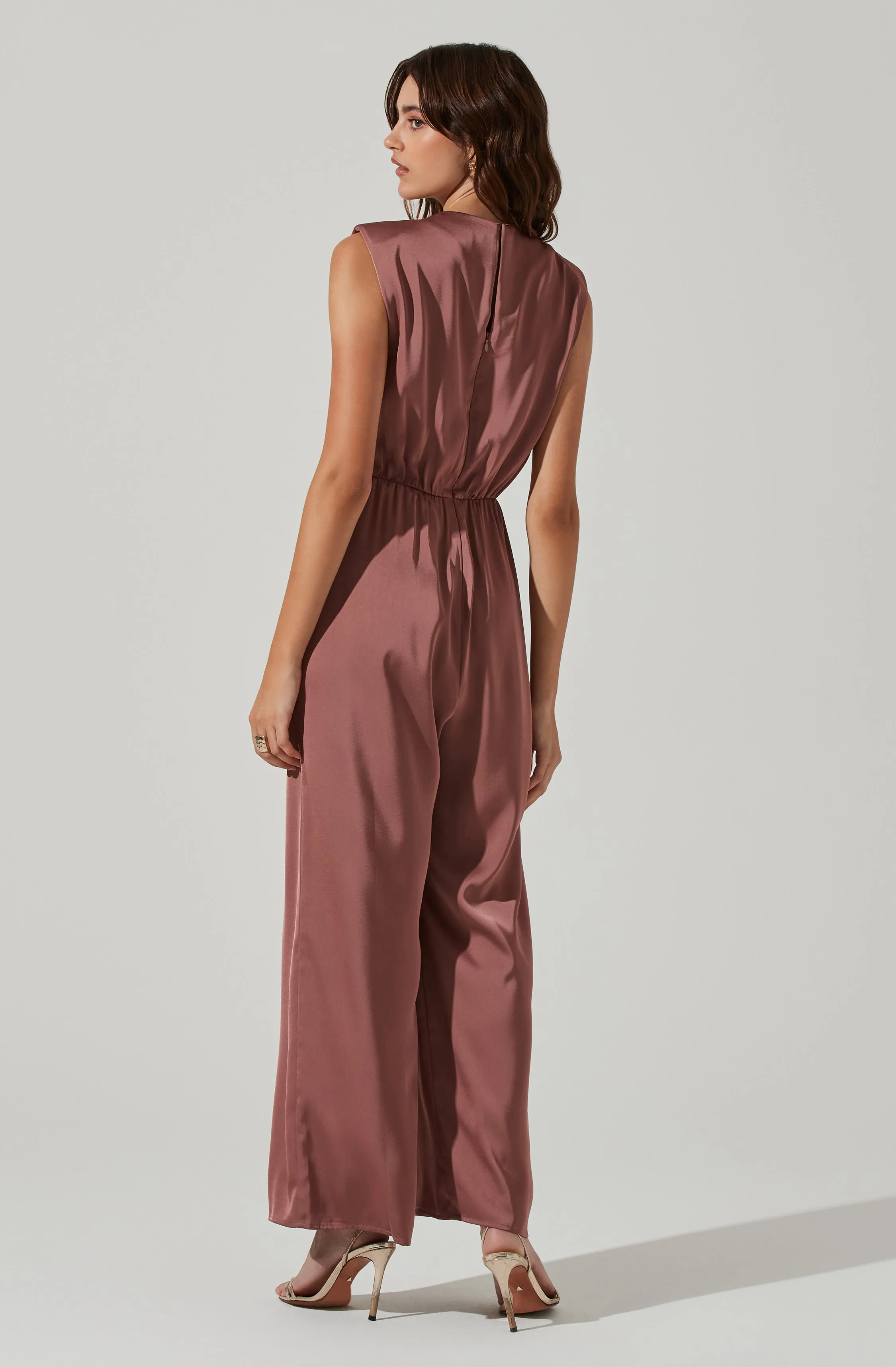 Inverted Pleat Neck Jumpsuit