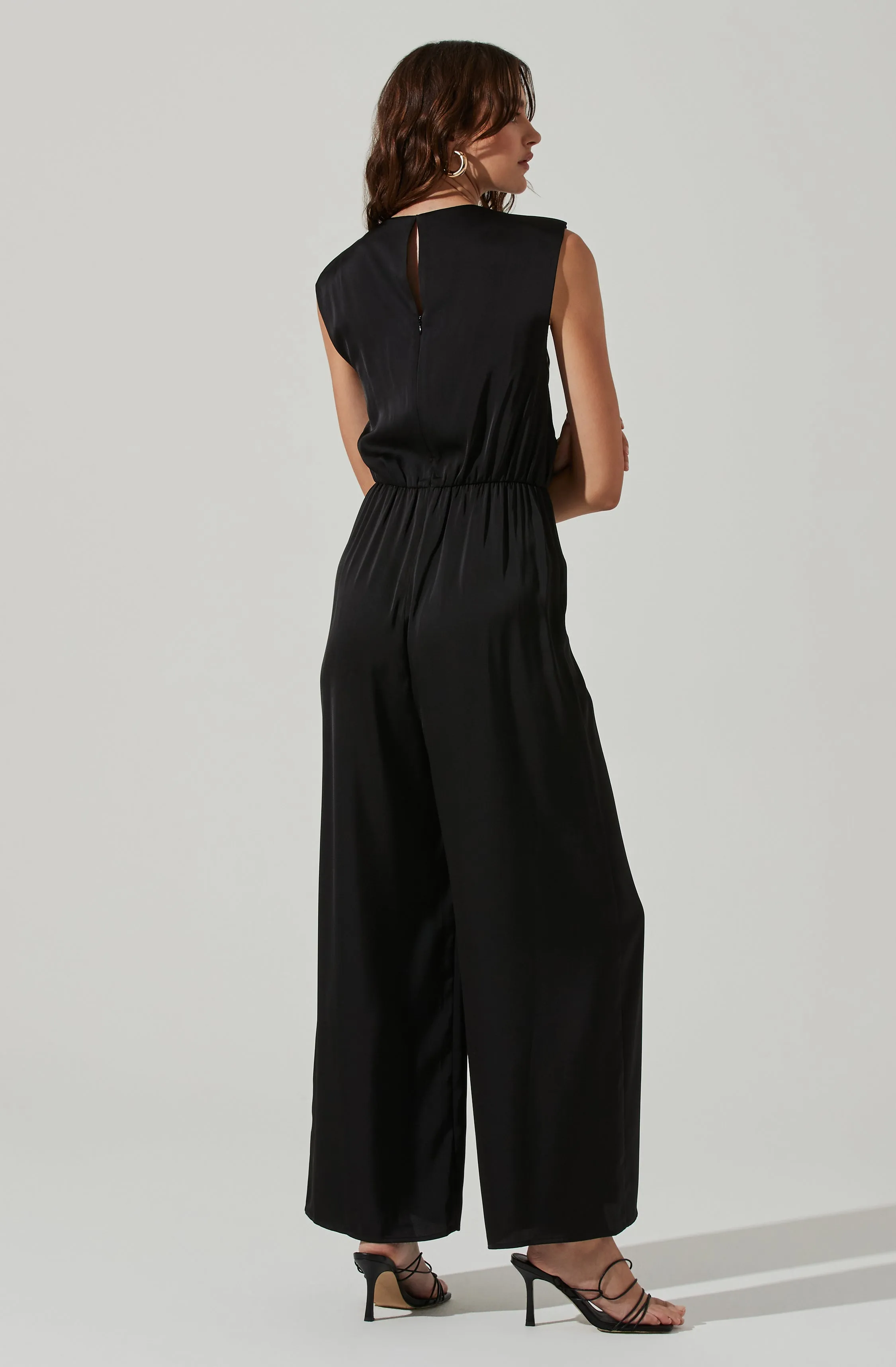 Inverted Pleat Neck Jumpsuit