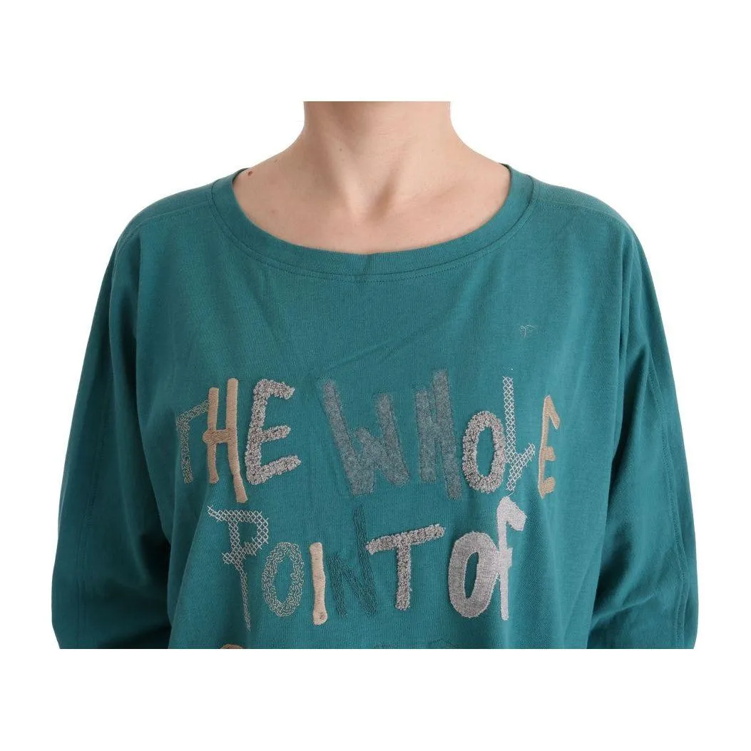 John Galliano Elegant Crewneck Cotton Sweater in Green