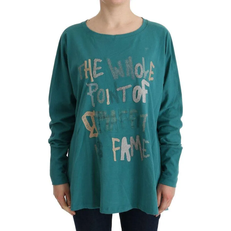 John Galliano Elegant Crewneck Cotton Sweater in Green