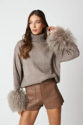 Jumper with Mongolian Fur Cuff