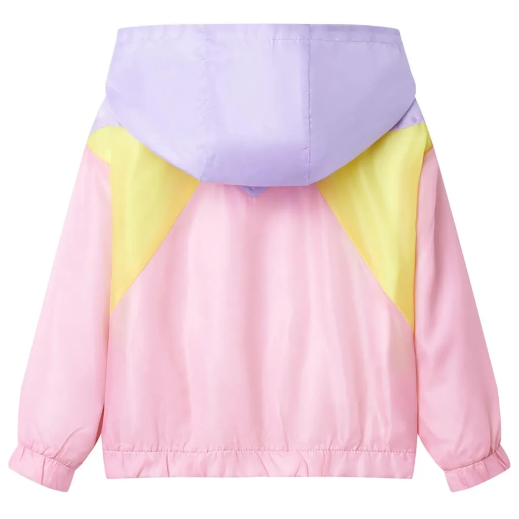 Kids' Hooded Jacket - Multicolour Patchwork - Size 140 (Age 9-10) - Comfy, Durable, Water-Resistant