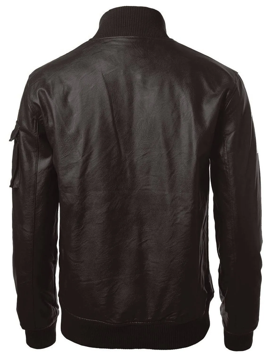 Leather Jackets Hub Mens Genuine Lambskin Leather Jacket (Black, Bomber Jacket) - 1501286