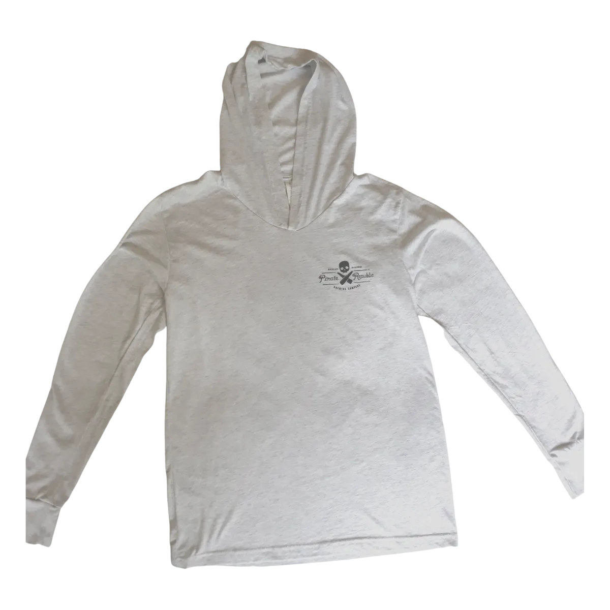 Long Sleeve Lightweight Hoodie - Heather White