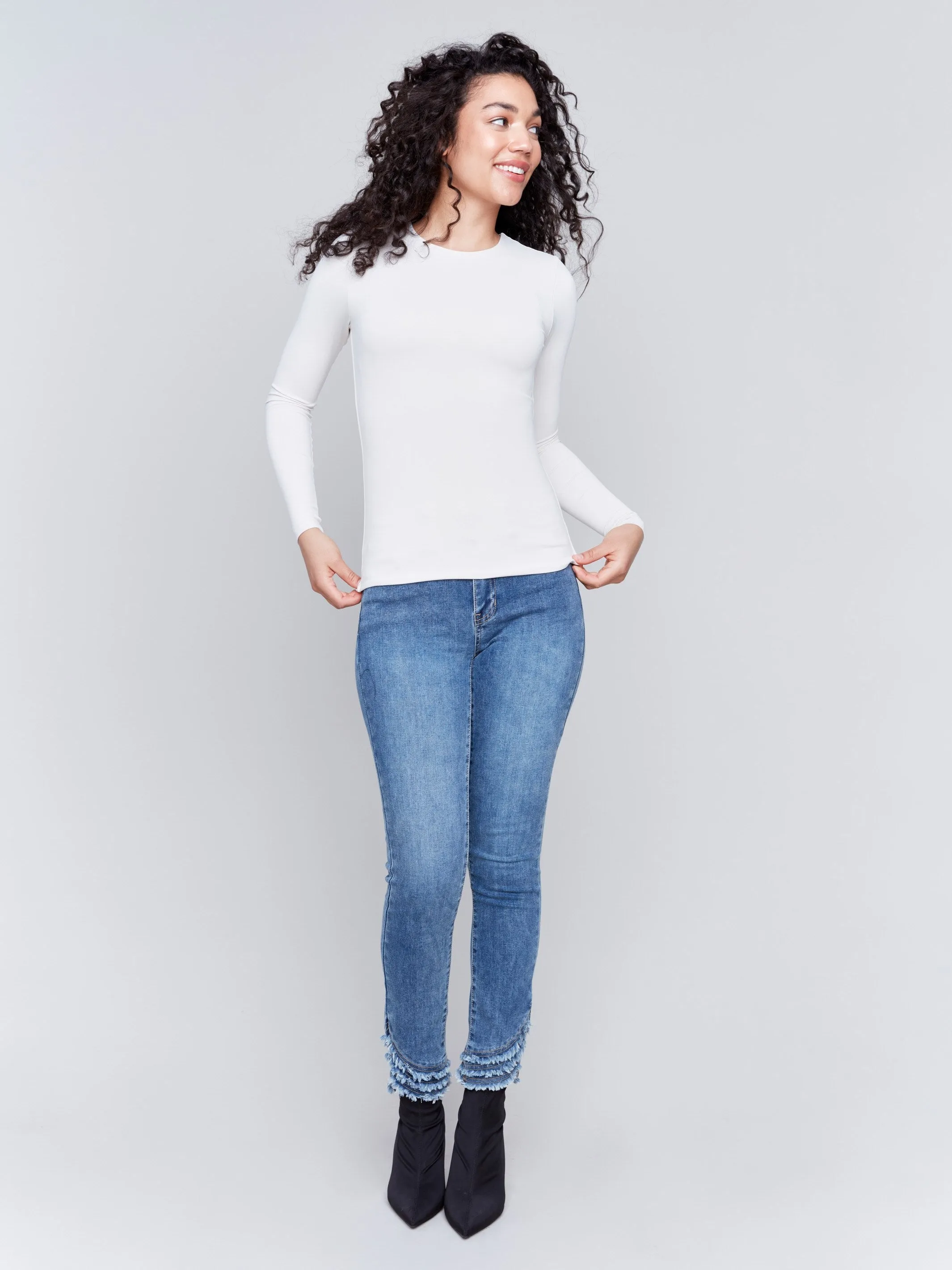 Long Sleeve Super Stretch Top - Natural