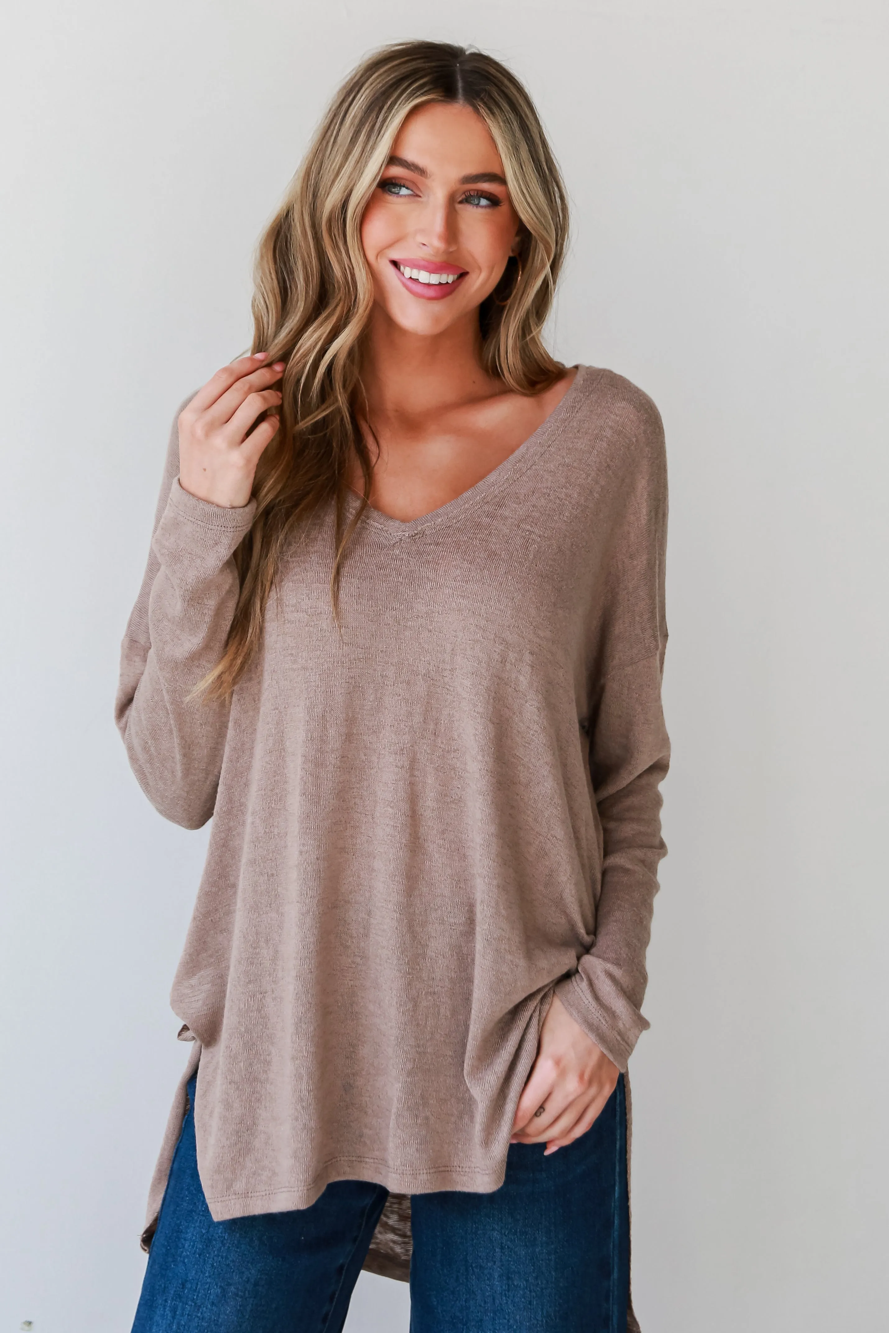 Lucy Mocha Knit Top - DOORBUSTER