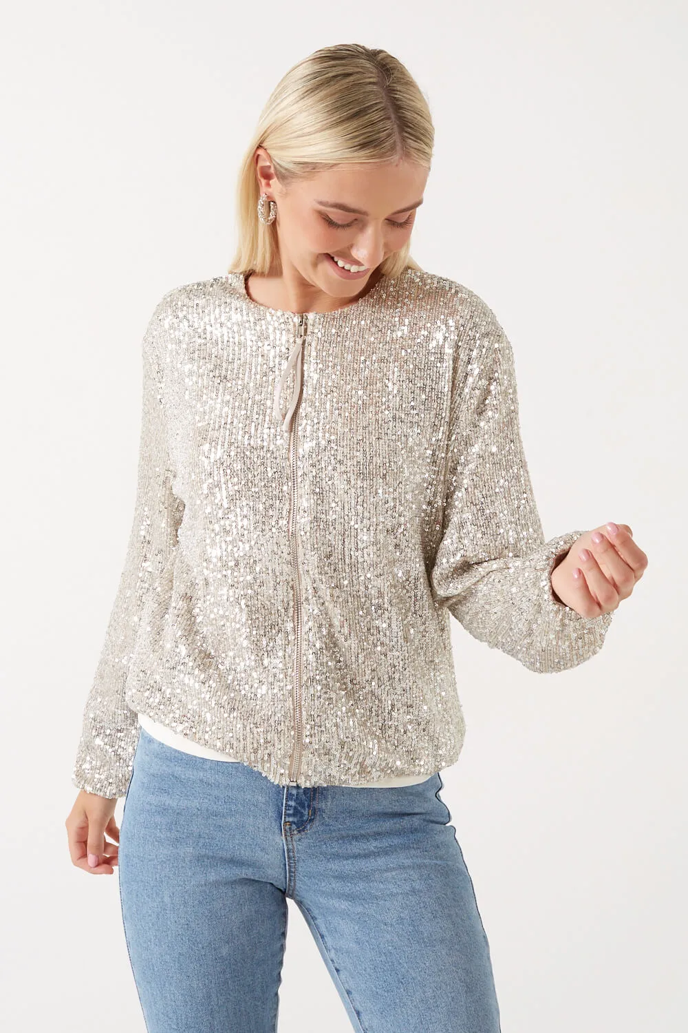 Luna Sequin Jacket Black Or Champagne