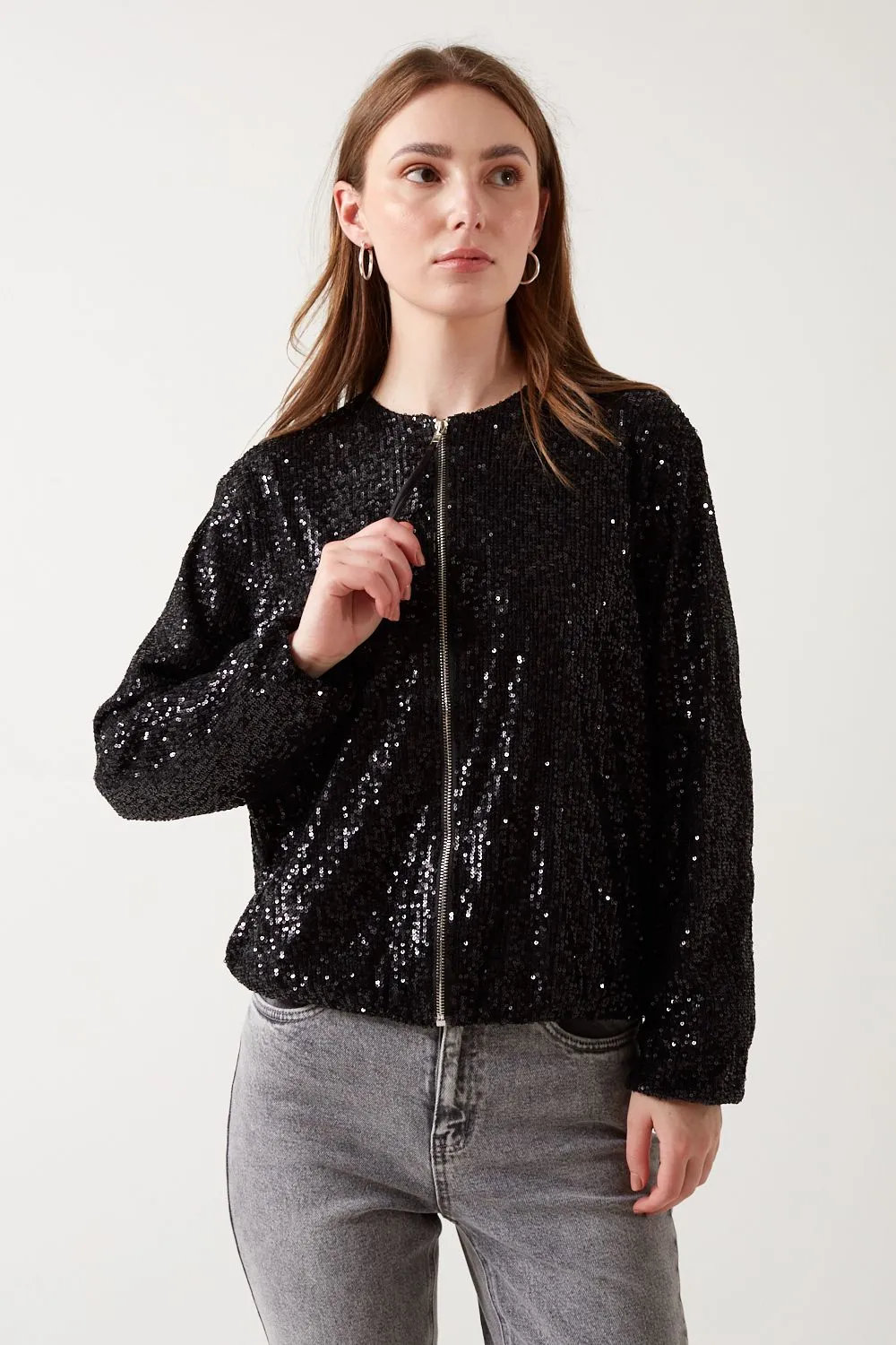 Luna Sequin Jacket Black Or Champagne