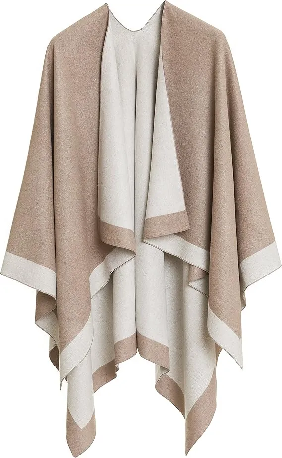 Mauve Luxurious Knit Sweater Poncho Cardigan