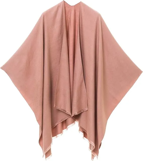 Mauve Luxurious Knit Sweater Poncho Cardigan