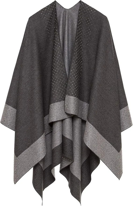 Mauve Luxurious Knit Sweater Poncho Cardigan