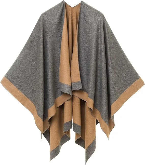 Mauve Luxurious Knit Sweater Poncho Cardigan