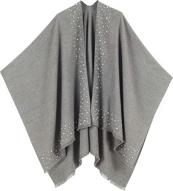 Mauve Luxurious Knit Sweater Poncho Cardigan