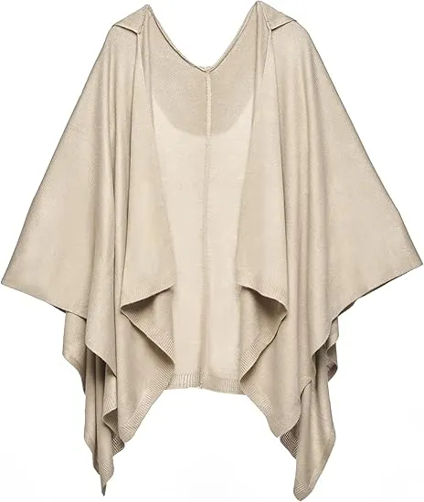 Mauve Luxurious Knit Sweater Poncho Cardigan