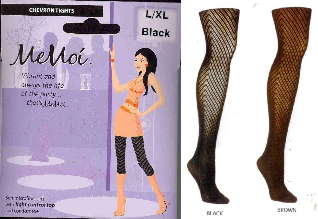 Memoi 60 Chevron Tights Black