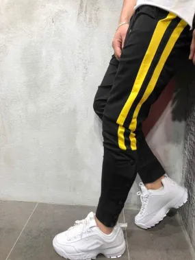 Men Side Stripe Drawstring Waist Sweatpants