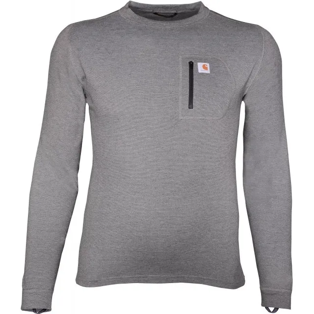 Men's Force Heavyweight Heathered Knit Base Layer Crewneck Pocket Top