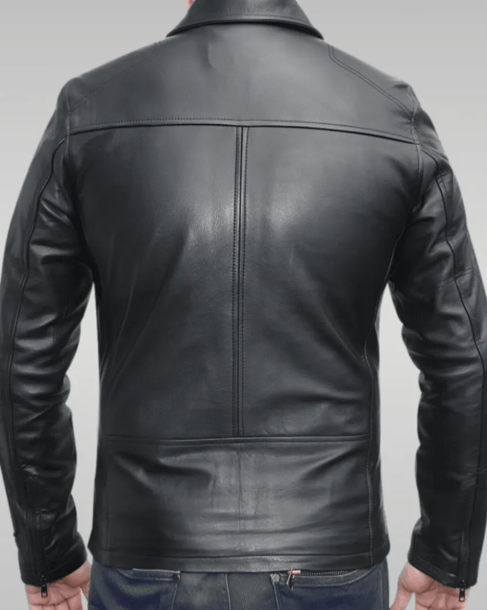 Mens Slim Fit Black Biker Leather Jacket