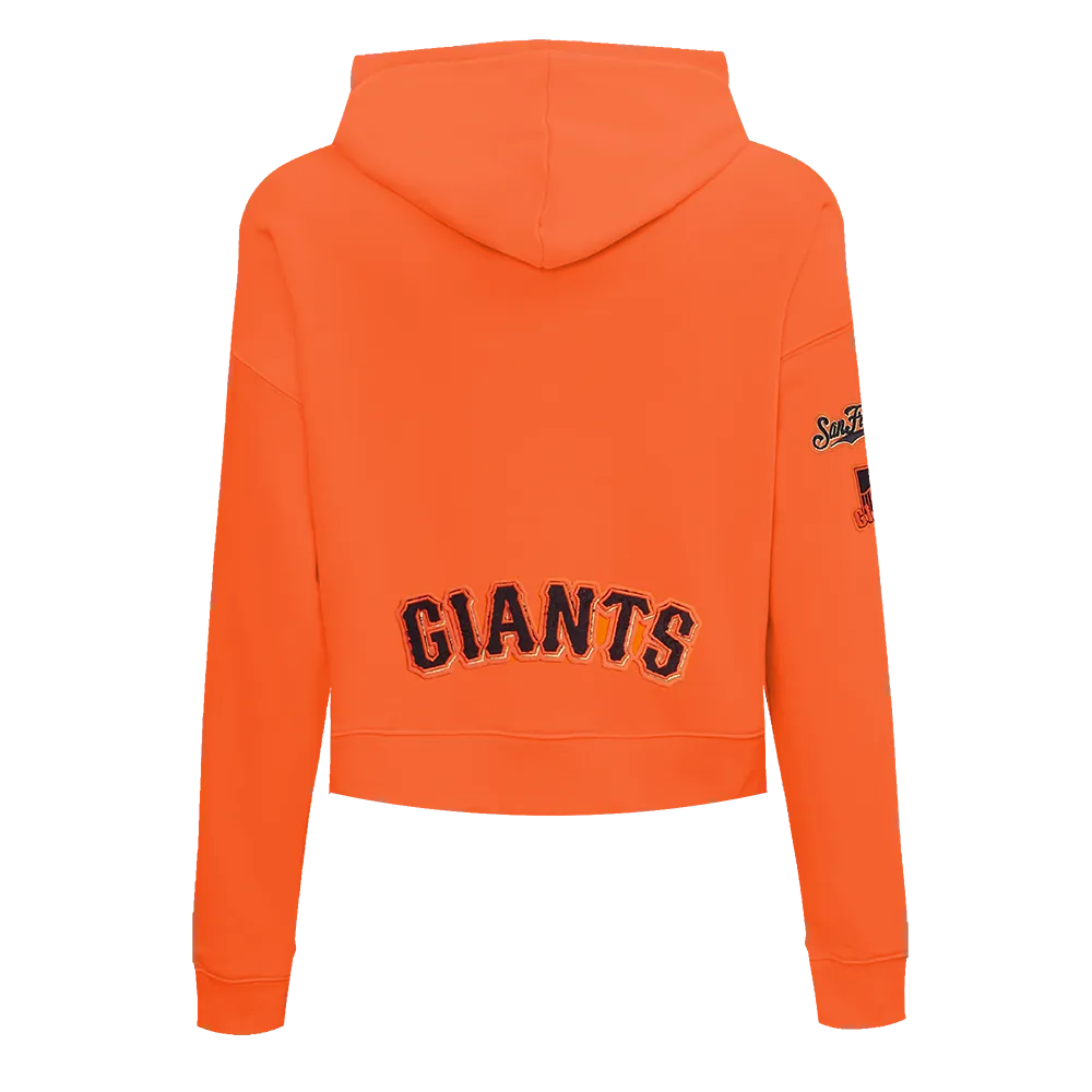 MLB SAN FRANCISCO GIANTS CLASSIC WOMEN'S CROPPED PO HOODIE (ORANGE)