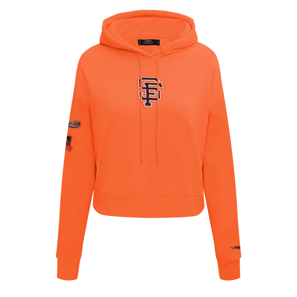 MLB SAN FRANCISCO GIANTS CLASSIC WOMEN'S CROPPED PO HOODIE (ORANGE)