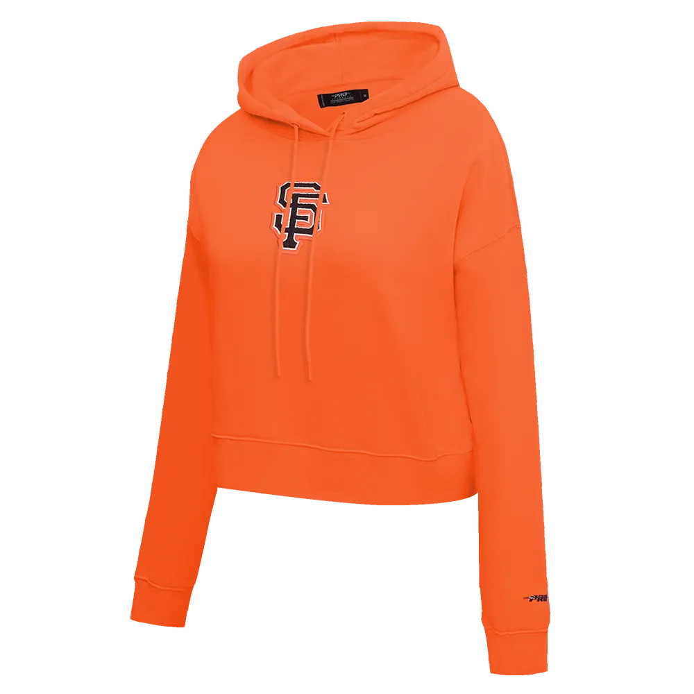 MLB SAN FRANCISCO GIANTS CLASSIC WOMEN'S CROPPED PO HOODIE (ORANGE)