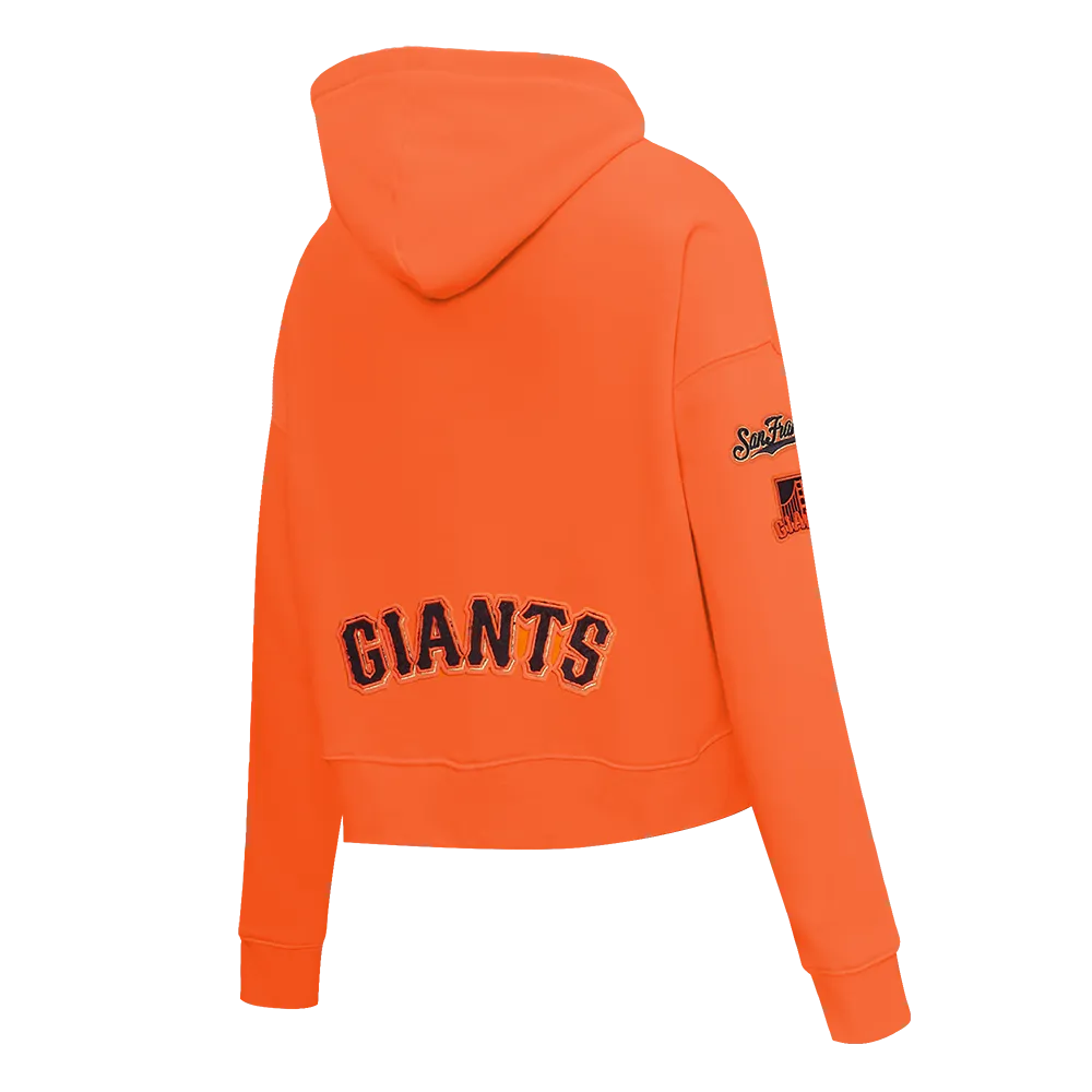 MLB SAN FRANCISCO GIANTS CLASSIC WOMEN'S CROPPED PO HOODIE (ORANGE)