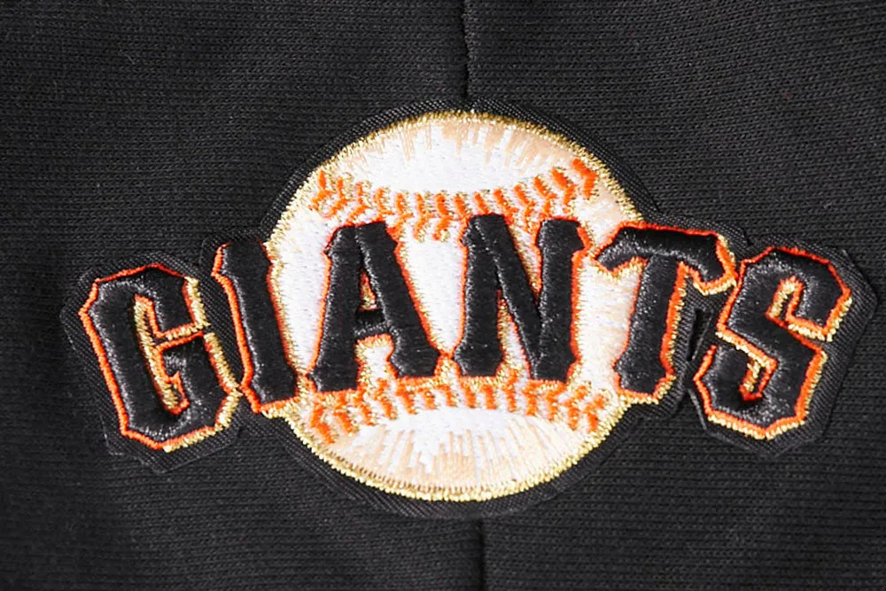 MLB SAN FRANCISCO GIANTS SCRIPT TAIL WOMEN'S RIB FLC CROPPED PO HOODIE (BLACK/ORANGE)