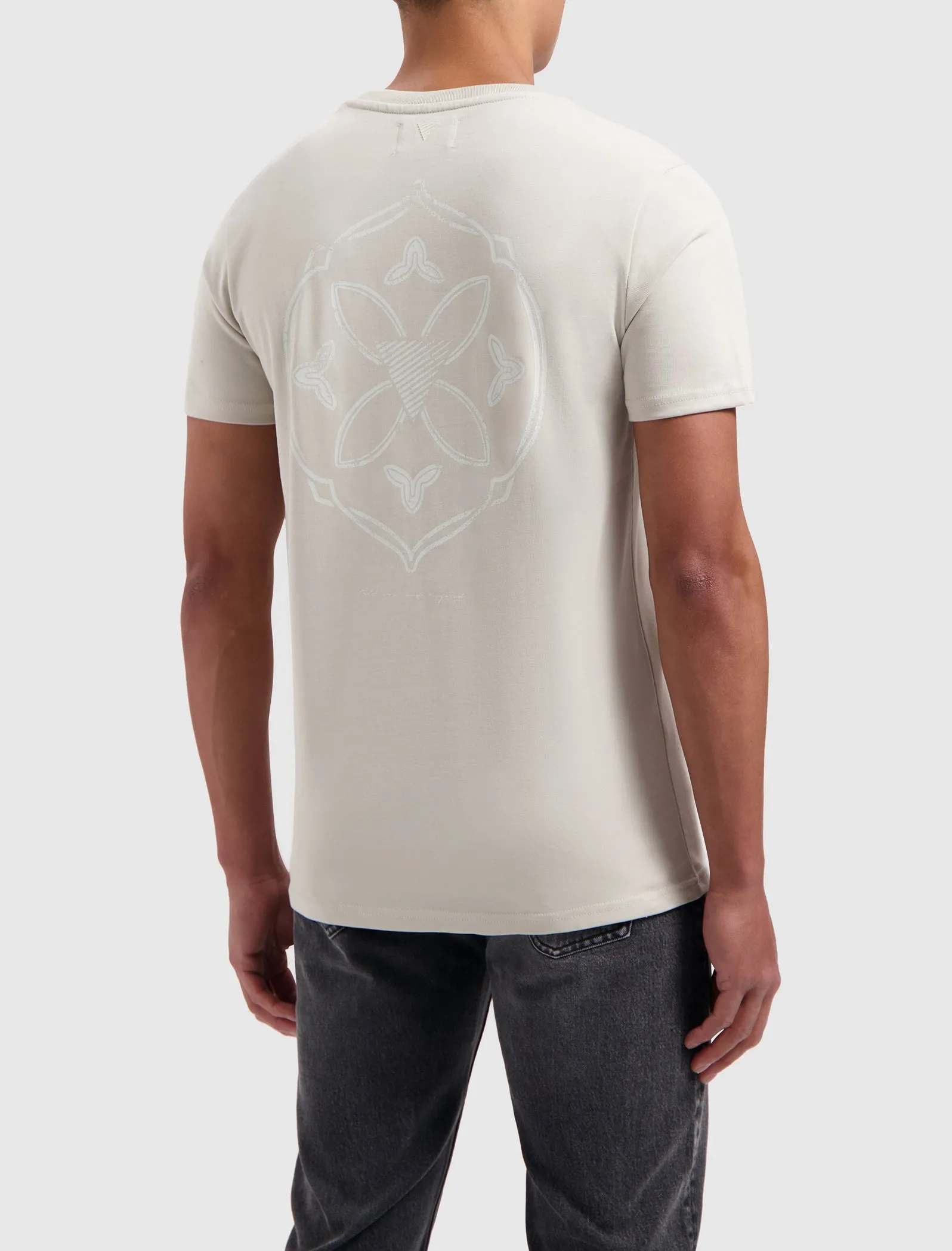 Monogram Back Print T-shirt | Sand