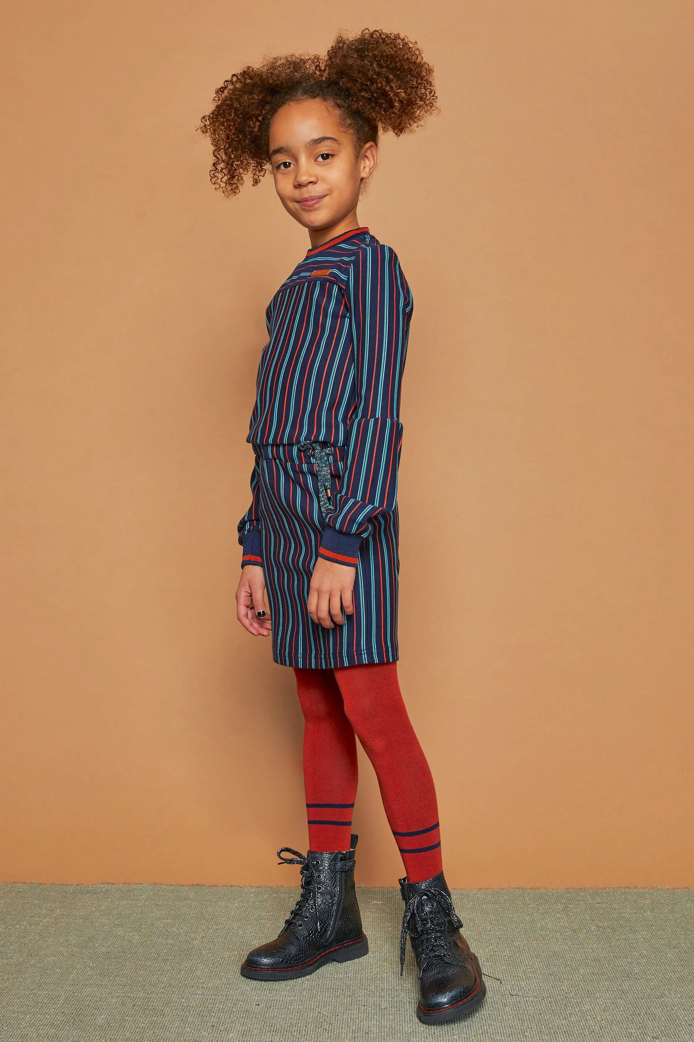 Muni Fancy Long Sleeve Striped Dress