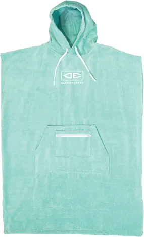 Ocean and Earth Ladies Hooded Poncho Mint