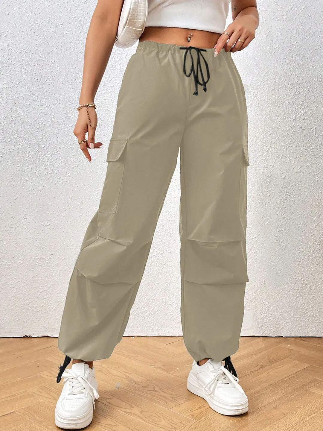 Off White HighRise Drawstring Joggers