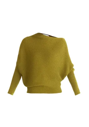 Olive Draped Knitted Jumper