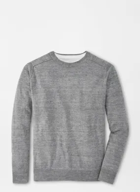 PETER MILLAR CREW SWEATER W/SADDLE SHOULDER GREY