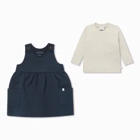 Pinafore Dress & Long Sleeve T-Shirt Outfit