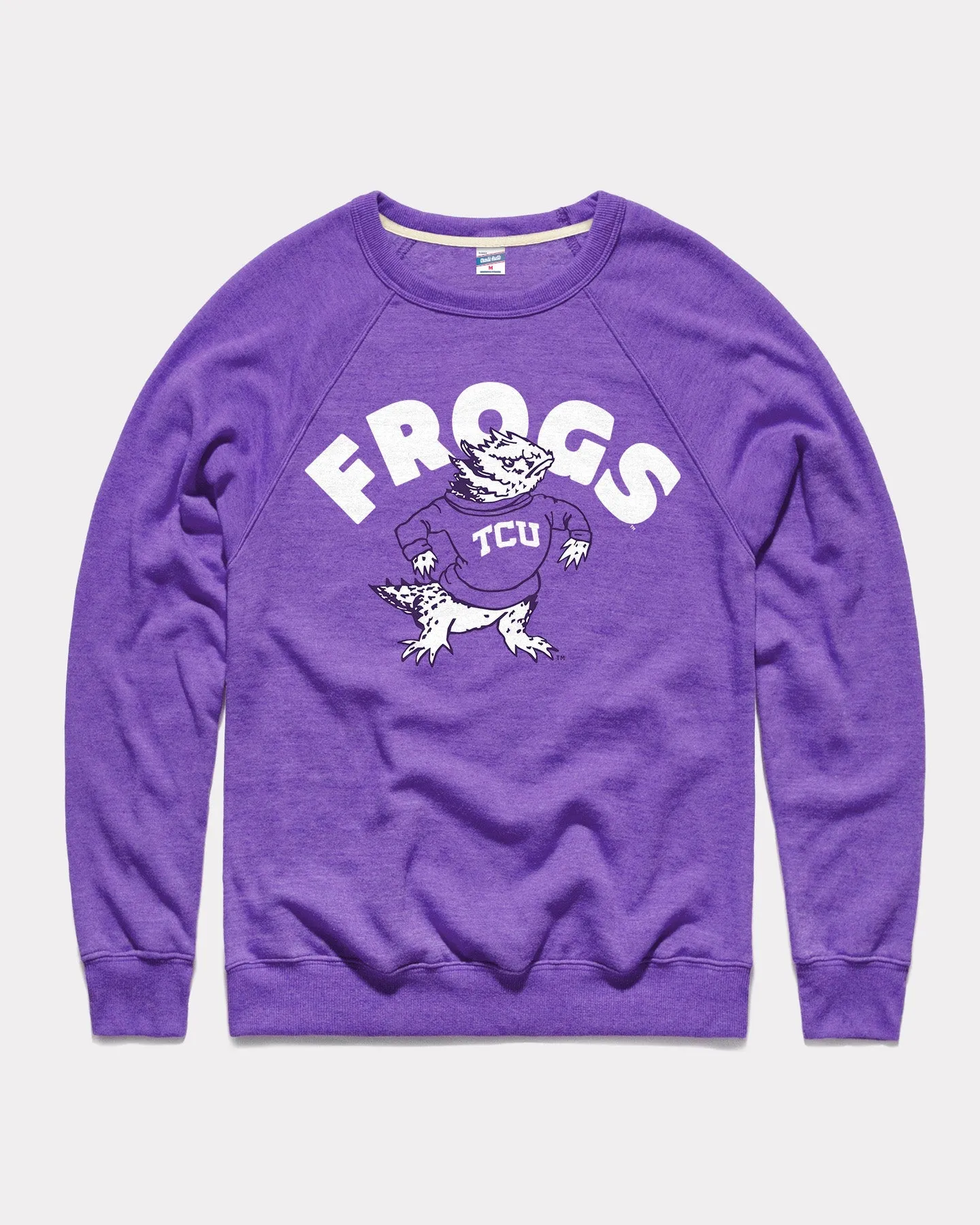 Proud Frog Mascot Arch Purple Crewneck