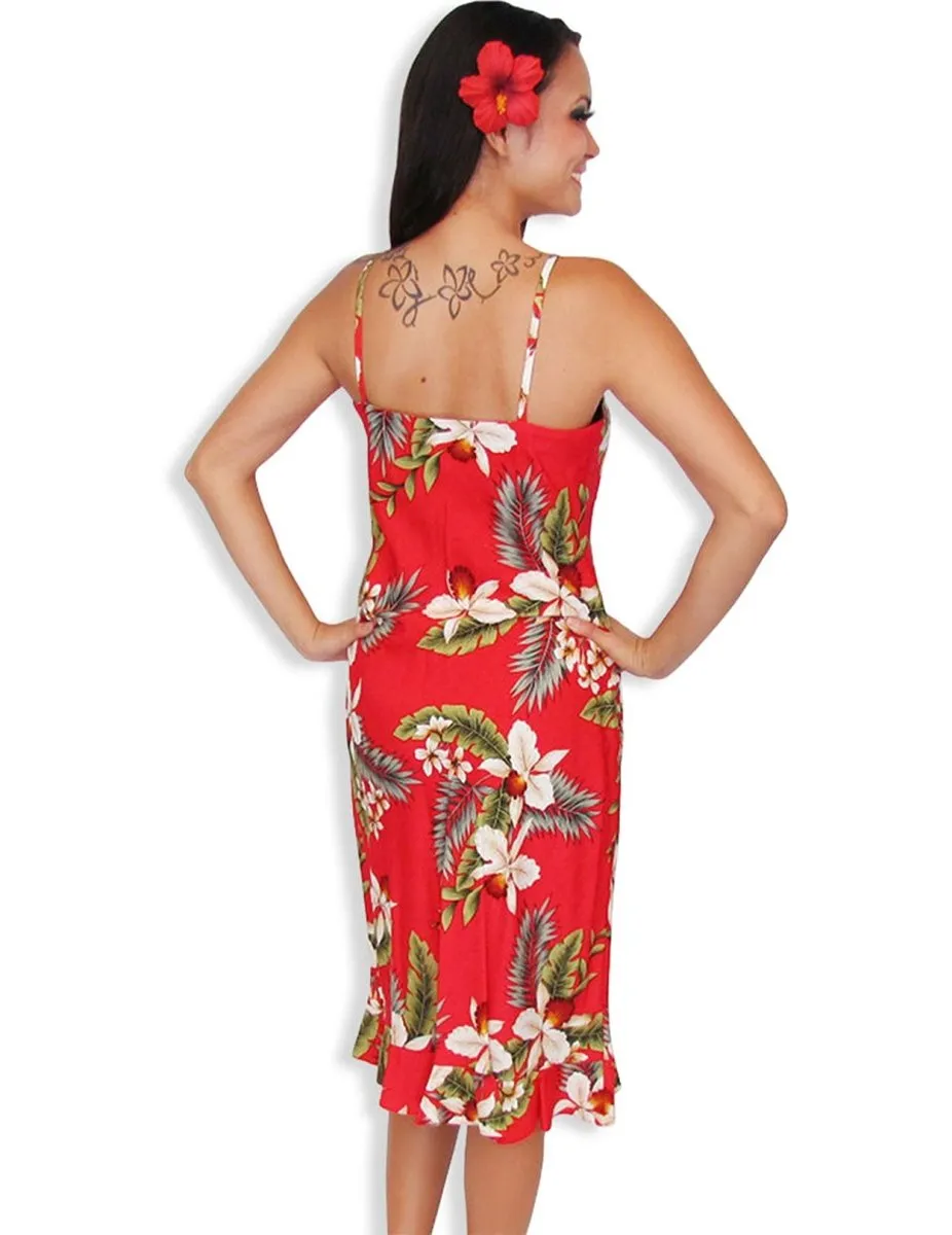 Red Hawaiian Dress Hanapepe Slip Design