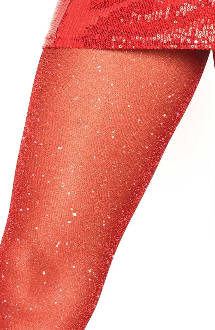 Red tights with glitter