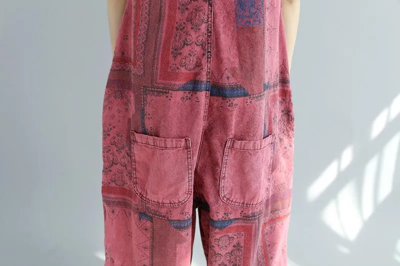 Red Tribal Plus Size Overall