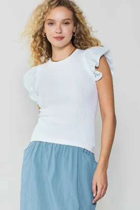 Ruffled Shoulder Knit Tank