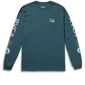 RVCA Anp Long Sleeve Long Sleeve T-Shirt - Duck Blue/White