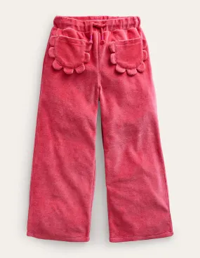 Scalloped Velour Jogger-Blush Pink