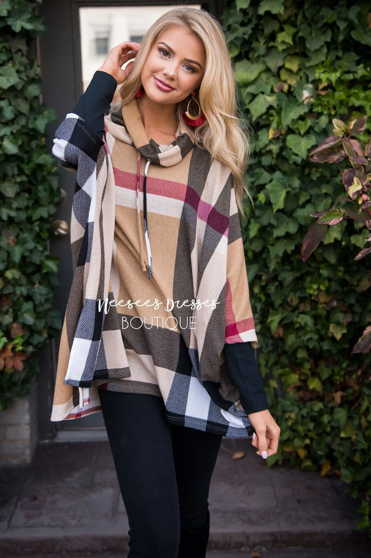 Seasons Of Love Plaid Poncho