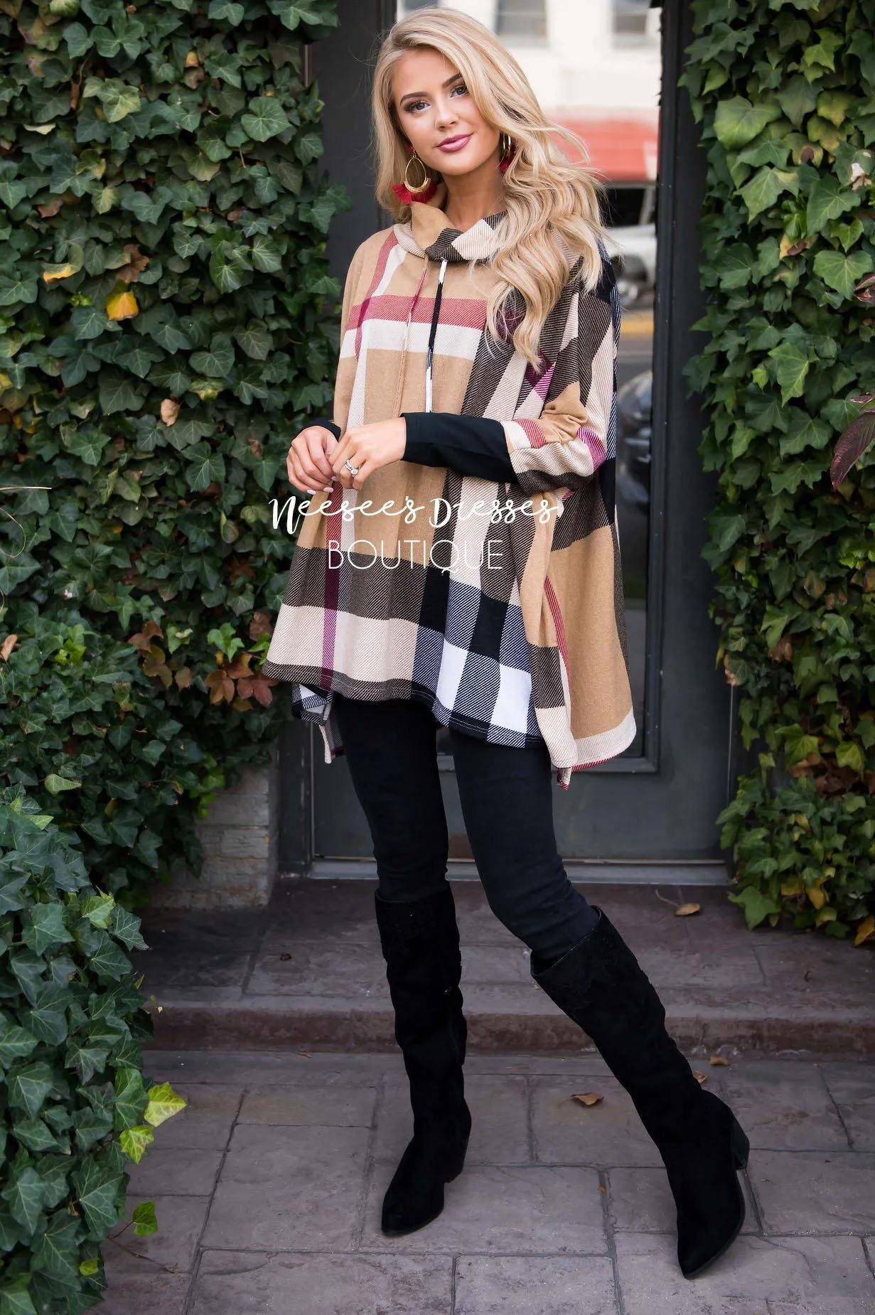 Seasons Of Love Plaid Poncho