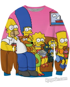 Simpsons Family Couch Crewneck Sweatshirt