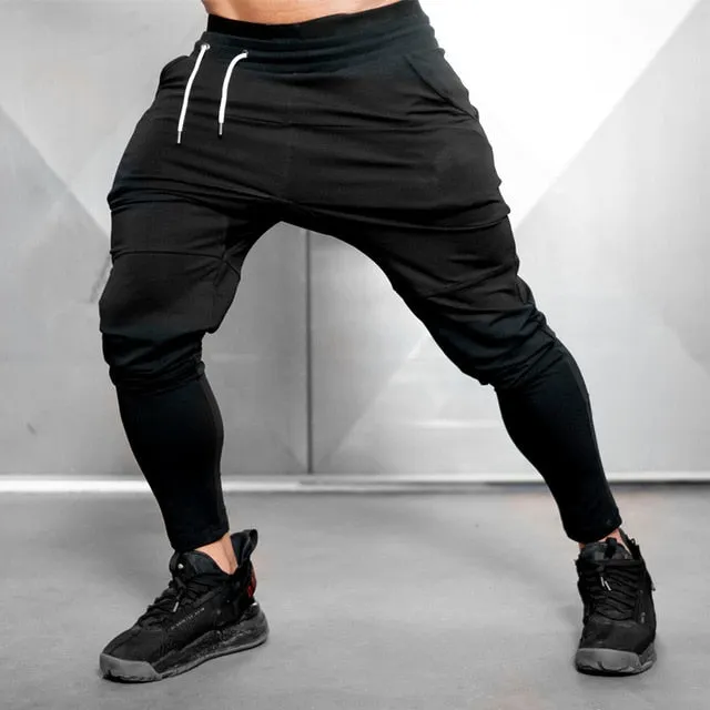 Solid Gym Sweatpants Joggers Pants Men Casual Trousers Male Fitness Sport Workout Cotton Track Pants Spring Autumn Sportswear