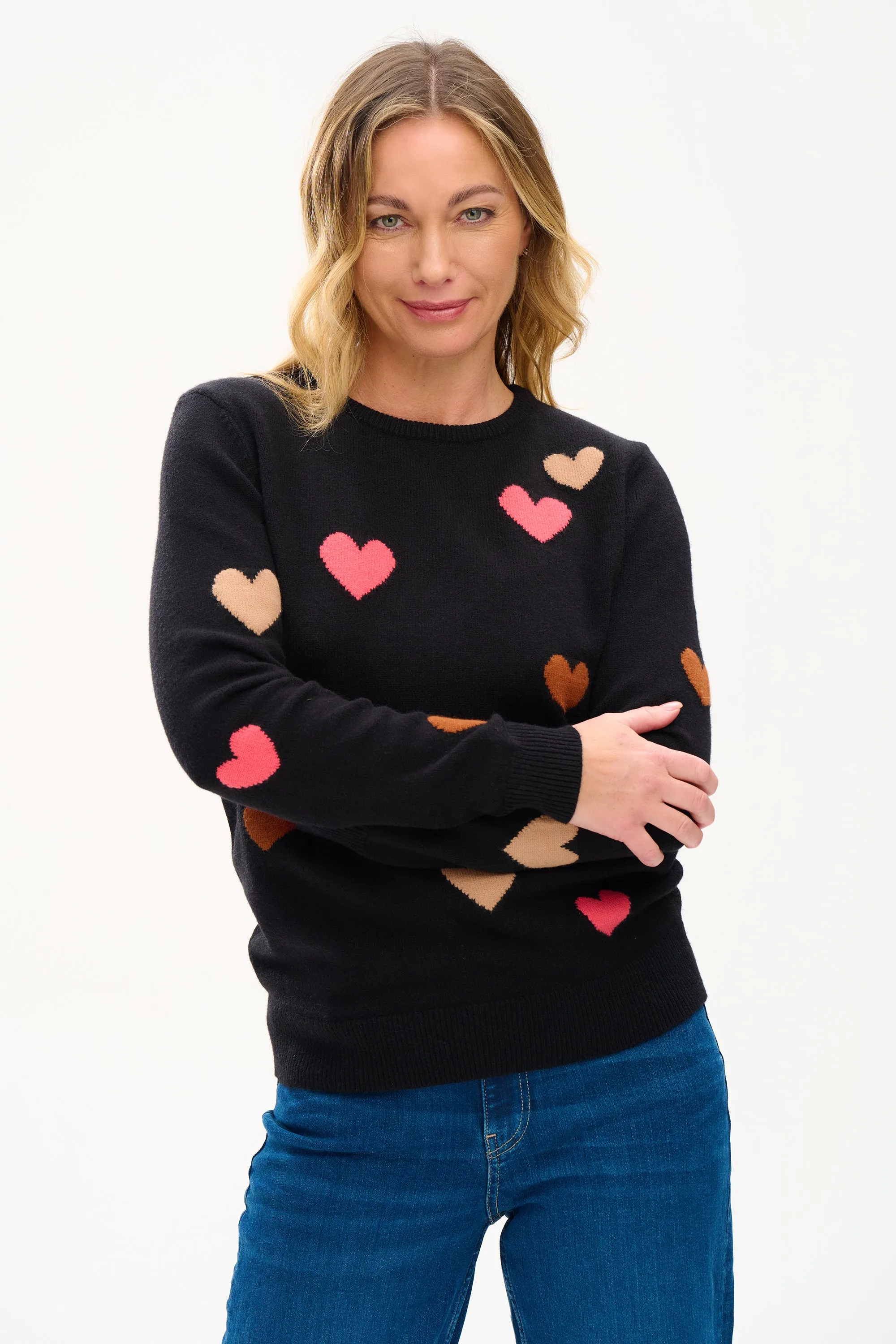 Stacey Jumper - Black, Scattered Hearts